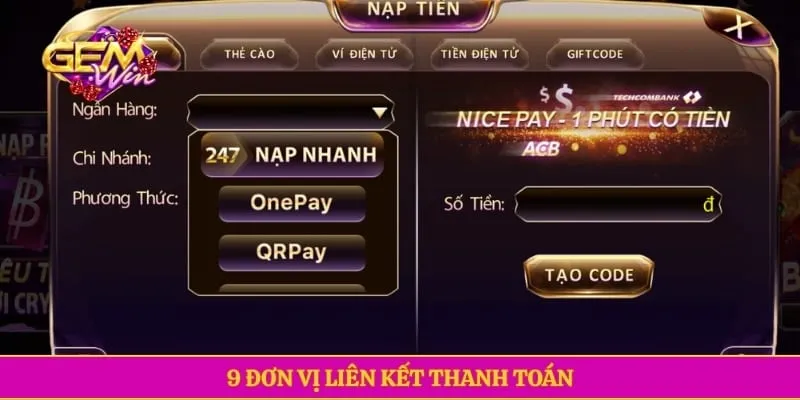 9 đơn vị liên kết thanh toán