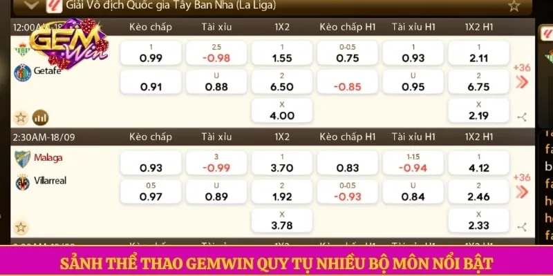 Sảnh thể thao GEMWIN quy tụ nhiều bộ môn nổi bật